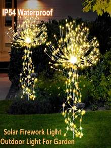 户外防水太阳能鞭炮灯，太阳能烟花灯，垂柳灯，LED蒲公英星光仙女灯，花园氛围装饰，适用于庭院、小径、露台、花坛、露营、派对装饰 - 太陽能煙火燈 - 查看 5
