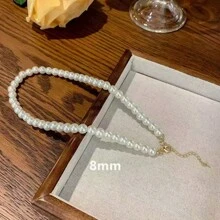 4pcs/Set Korean Ins Style Faux Pearl Earrings, Bracelet, Necklace Jewelry Set, Vintage Minimalist Clavicle Chain For Women