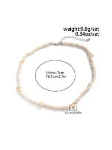 1pc Fashionable Shell Necklace, Casual Everyday Wear For Men - Black and White - View 7