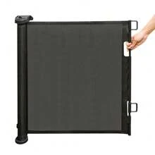 Retractable Gate 0-150 Cm, Extendable Child Gate, One-Handed Dog Gate, For Stairs, Hallways, Kitchen, Indoors And Outdoors - 黑色 - 查看 8