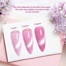 FOUR LILY 7ml 果冻磁性凝胶指甲油 - 粉色、蓝色、紫色闪粉套装，半永久猫眼指甲油，适合美甲沙龙和居家护理 - 彩色 - 查看 4