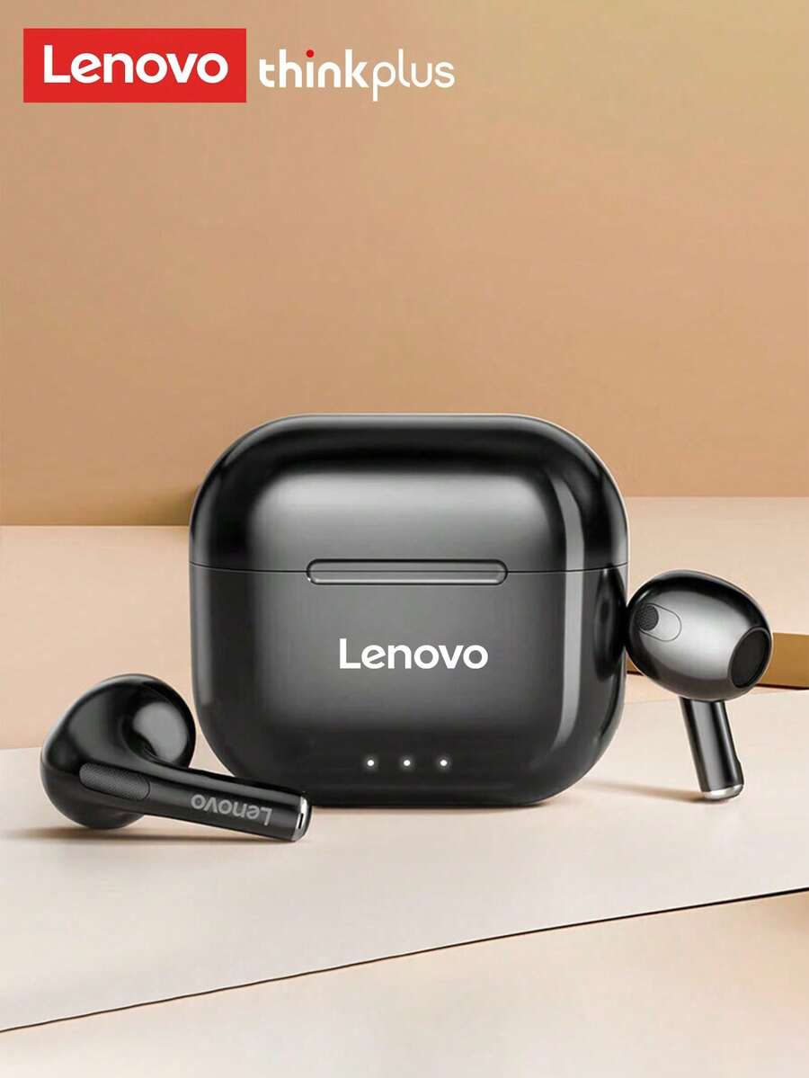 Lenovo LP40 II Bluetooth Earbuds, Half In-Ear Style, Sports, Deep Bass, Long Battery Life, Low Latency, Gaming, Clear Call With Mic, Compact & Portable, Passive Noise-Proof, Wireless Earphones - 黑色 - 查看 1