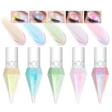 5 Colors Liquid Glitter Eyeshadow Set Chameleon Metallic Shimmer Diamond Eyeliner Sparkle Eyeshadow Waterproof Long Lasting Holographic Eye Brightener Chrome Highlighter Makeup - 5Màu sắc - Xem 2
