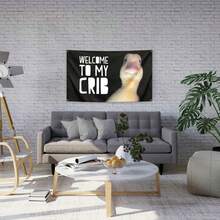 Welcome To My Crib Flag Funny Flags For Room Man Cave Wall Flag With Brass Grommets For College Dorm Room Decor,Outdoor,Parties(3ft*2ft) - Multicolor - View 10