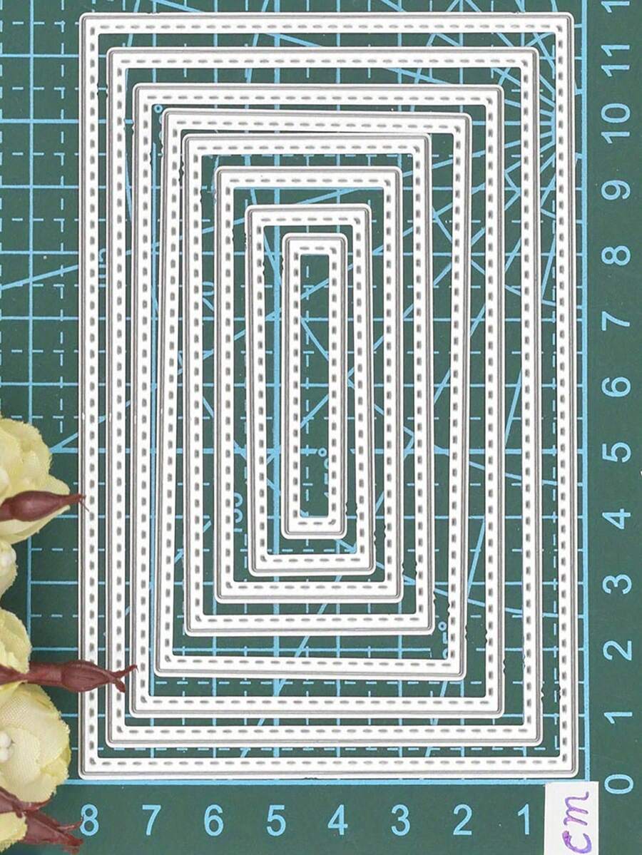 Set Of 1pc Rectangular Metal Cutting Dies For DIY Scrapbooking, Greeting Card Creation, And Paper Crafts.