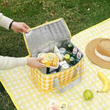 Thick Aluminum Foil Insulated Outdoor Picnic Basket - Foldable Outdoor Cooking Thermal Camping Carry Basket, Picnic Accessories