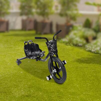 kangten Drifting Scooter 3-Rad-Scooter für Kinder – 176,37 lbs Tragfähigkeit, verstellbares Design, bequemer Sitz und Griffe, flexible Drift-Hinterräder mit Leuchtfunktion für sicheres, aufregendes Fahren