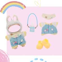 17cm Krabbel-Outfit Set, beinhaltet Flaschenpendant und Schuhe, modische Accessoires und Merchandise (ohne Plüschpuppe)