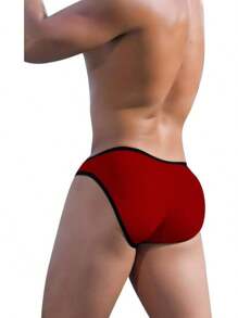 Meshal MEN'S Cotton Low Rise Briefs Soft Breathable Bulge Pouch Underwear - 紅色 - 查看 5