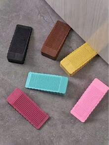 1pc Random Color Reusable Silicone Door Stopper, Shock-Absorbing Anti-Collision Design, No Drilling Required, Durable Rubber Material, Anti-Slip, Suitable For Small Doors, Door Stops, Door Wedges, Easy Installation, Anti-Pinch, Perfect Housewarming Gift - Fits All Homes - Ideal Birthday, Graduation Gift - Clear - View 9