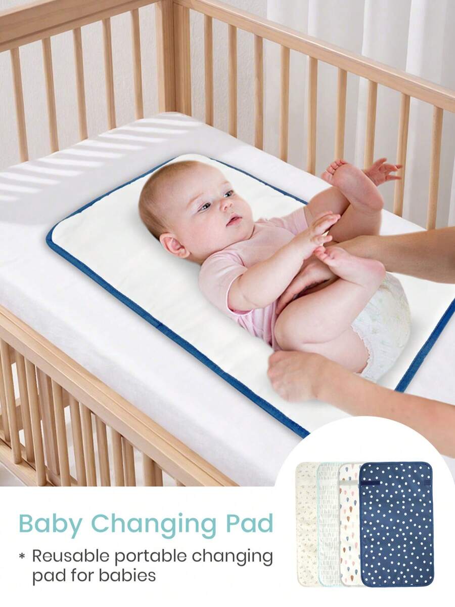 Portable Diaper Changing Pad, Easy Wipe Clean - Foldable Waterproof Baby Changing Mat For Diaper Bag, Smart Design Portable Changing Mat, Infant Travel Station Kit