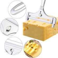 Adjustable Cheese Slicer – Stainless Steel Wire Cutter For Perfect Thin/Thick Slices, Ergonomic Handle For Hard & Soft Cheeses - Silver 1pc - View 8