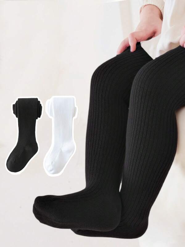 2 piezas Medias de unicolor para niñas, nuevas piernas de bebé para primavera/agosto