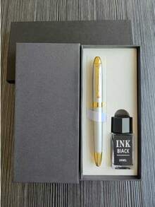 [Customized] Laser Engraved Pen Holder, 1pc Elegant Customized Fountain Pen With 0.5mm Fine Nib, High-Quality Electroplated Craftsmanship, Smooth Writing Experience, Refillable Ink Cartridge, Includes 30pcs 2.6mm Ink Cartridges, Great Daily Writing/Calligraphy Gift For Coworkers, Family, Back To School, Valentine's Day, Christmas, Father's Day, Teacher's Day, Thanksgiving, Christmas, Mother's Day, Birthday, Personalized Gifts - Multicolor - View 3