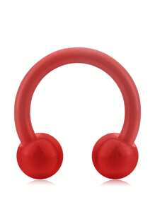 1 件装鼻中隔马蹄形耳环女士不锈钢眉耳屏唇环 16G 8 毫米防过敏鼻环穿孔饰品