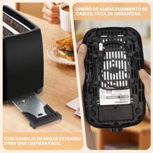 Tostadora 650w 2 Rebanadas 6 Niveles De Tostado Negra - Tipo de Enchufe A USA (110-127V) - Ver 5
