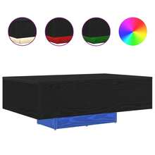 Couchtisch mit LED-Leuchten Schwarz Eiche 85x55x31 cm
