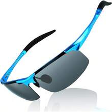 DUCO Mens Sports Polarized  UV Protection  For Men 8177s - Blue Frame Gray Lens - View 12