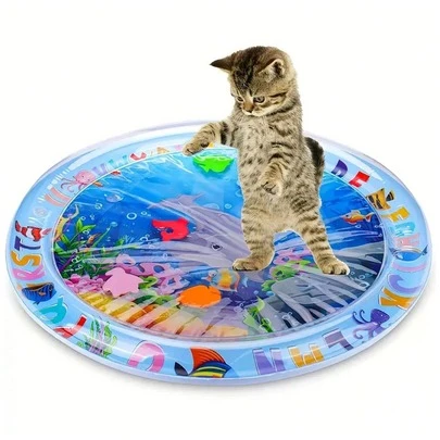 猫用猫水垫，升级加厚防摔猫戏水垫，室内猫用猫水垫，自玩互动猫玩具