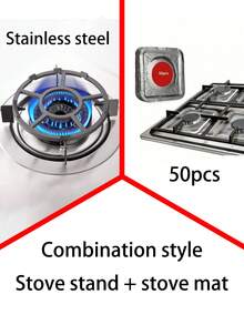 1pc-Cast Iron Gas Stove Bracket, Gas Stove Stove Top, Gas Stove Stand, Pot Support Stand, Stove Stand, Small Pot, Milk Pot, Clay Pot, Anti-Slip Stand,50 Piece Gas Stove Burner Cover, Disposable Aluminum Stove Burner Liner, 8.5-Inch Square Heat-Resistant Gas Stove Protector, Thick Stove Cover, Suitable For Gas Burners, Kitchen Tools, Kitchen Supplies, And Household Kitchen Items - Black - View 15