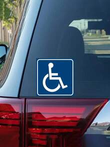 4pcs/Set Handicap Signs Stickers Decal Symbol - Disable Wheelchair Sign, Disability Sticker, Premium Self-Adhesive Vinyl, Laminated, Indoor & Outdoor - Blue - View 9