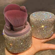 Portable Makeup Brush Set With Glitter Storage Jar, Includes Eyeshadow, Foundation Brushes, Rhinestone Decorated Dust Brush Jar With Lid,Brush Set,Makeup Brush Kit,Make Up Brush Set,Make Up Set Complete,Makeup Brush Set,Complete Makeup Kit,Brush Kit,Brushes Makeup Set,Makeup Gift Set,Set - White - View 8