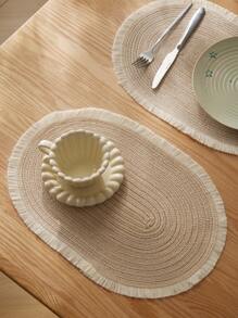 1/2/4/6/8 Stücke minimalistische Farbverlauf beige ovale Polyester Platzsets