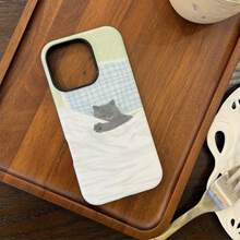 1 funda para teléfono móvil con impresión a color sin pérdida de 360 grados, diseño de gato durmiendo, a la moda, simple, dos en uno, anticaídas, a prueba de golpes, de cobertura completa, adecuada para APPLE 16 Pro Max/16 Pro/16 Plus/16/15/14/13/12/11. Bonita y moderna, es una buena opción para diversos festivales. - Blanco - Ver 4