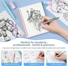 50PCS Cute Spiral Notebook Set For Women, Aesthetic Bible Journal Set, 3PCS A5 Spiral Notebook, Gel Pens, Sticky Notes & Tabs, Gift Box, Mechanical Pencils For Study Work School Office Supplies,8823464 - 彩色 - 查看 10