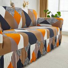 1PC Geometric Skirt Sofa Cover Elastic Living Room Sofa Protective Cover - trái cam - Xem 6