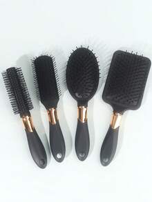4 件/1 件垫发刷套装（方形、圆形和卷发刷）、用于吹干和拉直的头发造型工具梳、防静电按摩器、顺发梳、适用于浓密/卷曲/细/长/短发的塑料发梳，适合男性和女性，实用护发 SPA 按摩梳、家用卷发梳身体护理，适用于旅行、户外、运动、办公室、学校、发夹、发饰、返校、旅行度假必需品、女士发饰