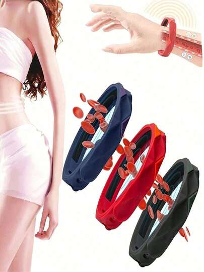 5pcs/3pcs/1pc Silicone Titanium Germanium Wristband Health Bracelet Balance Human Body Energy Slimming Weight Loss Bracelet Adjustable Size