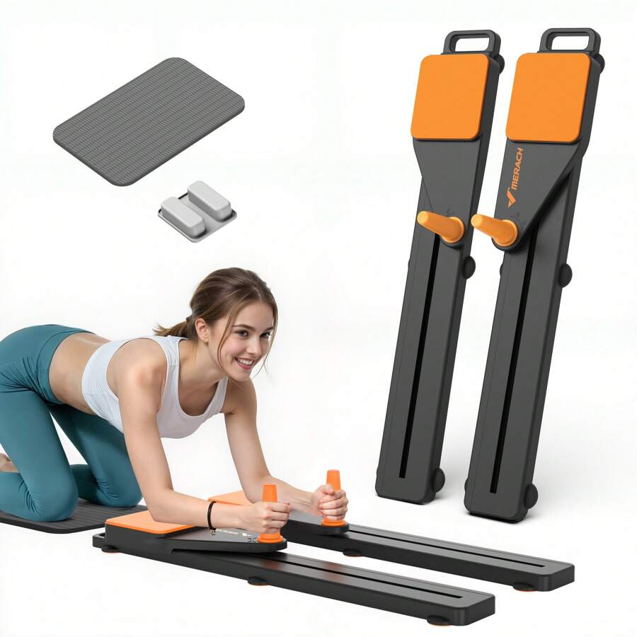 MERACH Pilates Board, Multifunctional Abdominal Board, Portable And Foldable Pilates Reformer - 黑色 - 查看 1