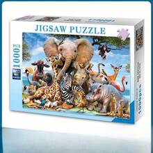 1000 片/盒拼图，伦敦塔桥，伦敦之夜，新天鹅堡，动物世界，热气球，海龟，尺寸 50*70 厘米，成人大型拼图玩具，益智减压家庭游戏，适用于家庭、客厅和办公室装饰，母亲节、新年和复活节礼物 - 彩色 - 查看 8