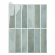 1/4/10/20片装自粘陶瓷砖，防水砖纹3D墙板 - DIY可移除自粘防溅陶瓷砖，适用于厨房、浴室和派对装饰