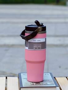 1 pieza 30oz Taza de café de vidrio inoxidable con tapa y asa - Doble pared Insulated, taza de hielo a prueba de derrames para automóvil, aventura al aire libre, botella de agua para todas las estaciones, regalo de Navidad y Halloween - Bebida individual - Ver 10