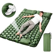 Our Full Size Double Inflatable Camping Mat Set Not Only Integrates A Pillow, But Also Weighs Only 2.9 Lbs! Folded Size Is Just 12.2x5 Inches! Saves Backpack Space And Weight, More Convenient To Carry! For Outdoor Use Like RV Camping, Hiking, Road Trips, Etc. This Self-Inflating Sleeping Pad Can Also Be Used As A Guest Bed. - Multicolor - View 2
