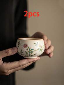 1 件花卉和蝴蝶装饰奢华复古风格陶瓷茶杯，手绘，适合招待客人、朋友、茶会、咖啡、返校礼物 - 彩色 - 查看 17