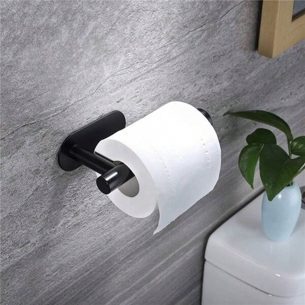 1/2 Pieces Stylish Self-Adhesive Toilet Paper Holder - Space Saving Wall-Mounted Punch-Free Paper Toilet Holder With Easy Roll Paper Dispenser For Bathroom Toilet - Convenient Toilet Supplies And Bathroom Accessories