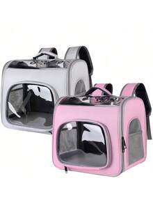 1pc Candy-Colored Pet Carrier Backpack For Cats And Dogs, Breathable And Convenient, Large Capacity Cat Carrier Cat Bag - Multicolor - View 18
