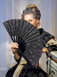 Shiny Hand Fans For Women, Large Party Style Folding Fans, Birthday Theme Performance & Festival Dance Party Gifts, Assorted - Multicolor - View 6