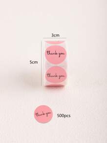 500 etiquetas redondas de 1" de color rosa con la frase "Gracias" para obsequios, sellos para sobres, pequeños negocios, bodas, decoración de fiestas, envoltorios de regalos y empaquetado