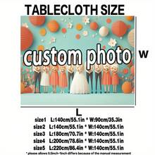 1 Pc Customized Photo Barbecue Grill Bar Tablecloth - Personalized Photo, Polyester Rectangular Tablecloth, Suitable For Parties, Birthdays, Weddings, Anniversaries, And Events - Multicolor - View 5