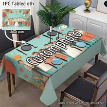 1 Pc Customized Photo Barbecue Grill Bar Tablecloth - Personalized Photo, Polyester Rectangular Tablecloth, Suitable For Parties, Birthdays, Weddings, Anniversaries, And Events - Multicolor - View 1
