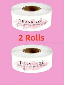 120Pcs/Roll, Rectangular Thank You For Your Order Sticker, Label Sticker, Packaging For Small Business, Order, Decoration, Gifts - Pink - View 10