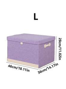1pc Pink, Grey, Blue, Green, Purple Fabric Storage Box, Household Clothing Organizer Box, Large Capacity Foldable, Thickened Wardrobe Storage Box, Quilt Storage Box - Multicolor - View 17