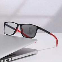 Men's Multi-Focal Business Office Sports Full-Frame Reading Glasses, Tr90 Material Temple, College Casual Sports Style Sun-Blocking Reading Glasses, Refractive Power +1.0 To +4.0 - Xám - Xem 9