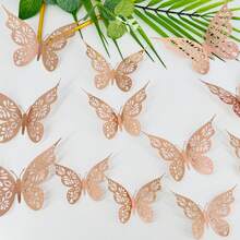 12 件光泽迷人 3D 蝴蝶贴花 - 易于剥离和粘贴，非常适合生日和节日家居装饰、风格惊喜、贴纸、墙贴花、乙烯基贴花用于家居装饰、春季装饰品让您的家焕然一新、拉玛装饰贴纸礼物毕业学校装饰学校惊喜宿舍装饰返校房间装饰学校用品