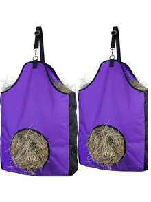 1 件户外马术用品，悬挂式网状干草袋喂食器，用于喂马