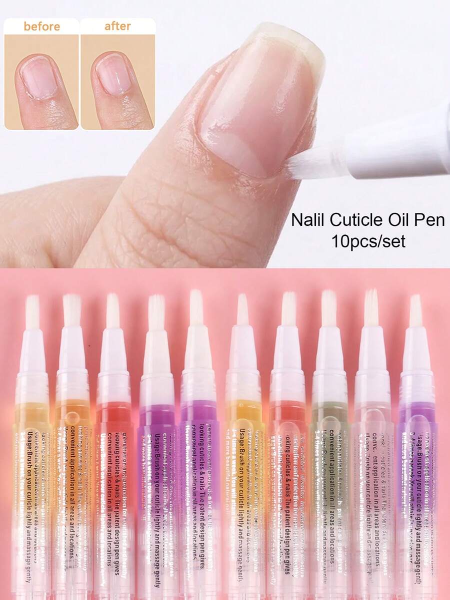 10pcs Nail Nutrition Oil Pen Set Soften Nail Cuticle Nail Strengthener For Thin Nails And Growth 10 Smell Nail Treatment Cuticle Revitalizer Oil Prevent Nail Polish Nourish Skin